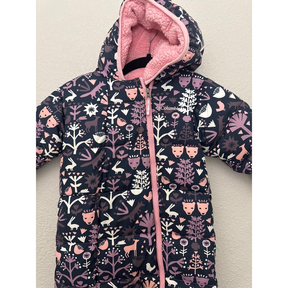 Columbia Fleece Lined Bunting Snow Winter Suit Pink Size 18-24 Months - Picture 2 of 12